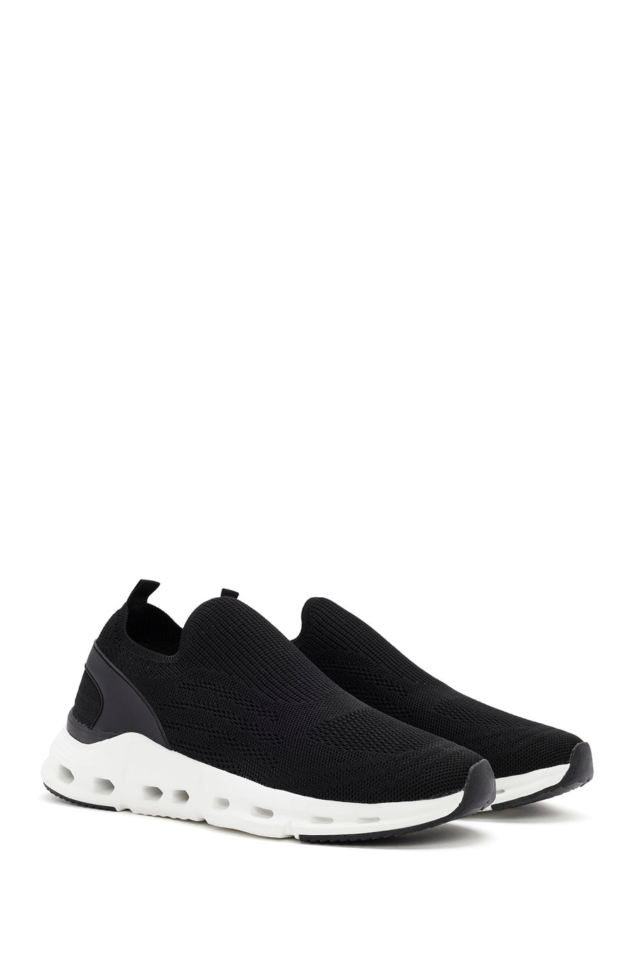 Men's Black Fabric Sneakers