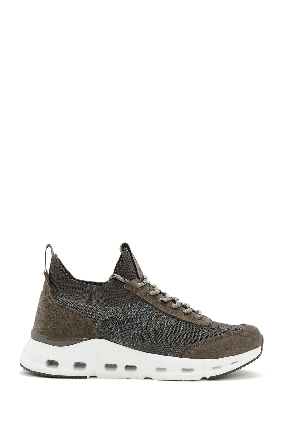 Derimod Zero Men's Beige Thick-Soled Lace-Up Fabric Sneakers 24SFD69346F | Derimod