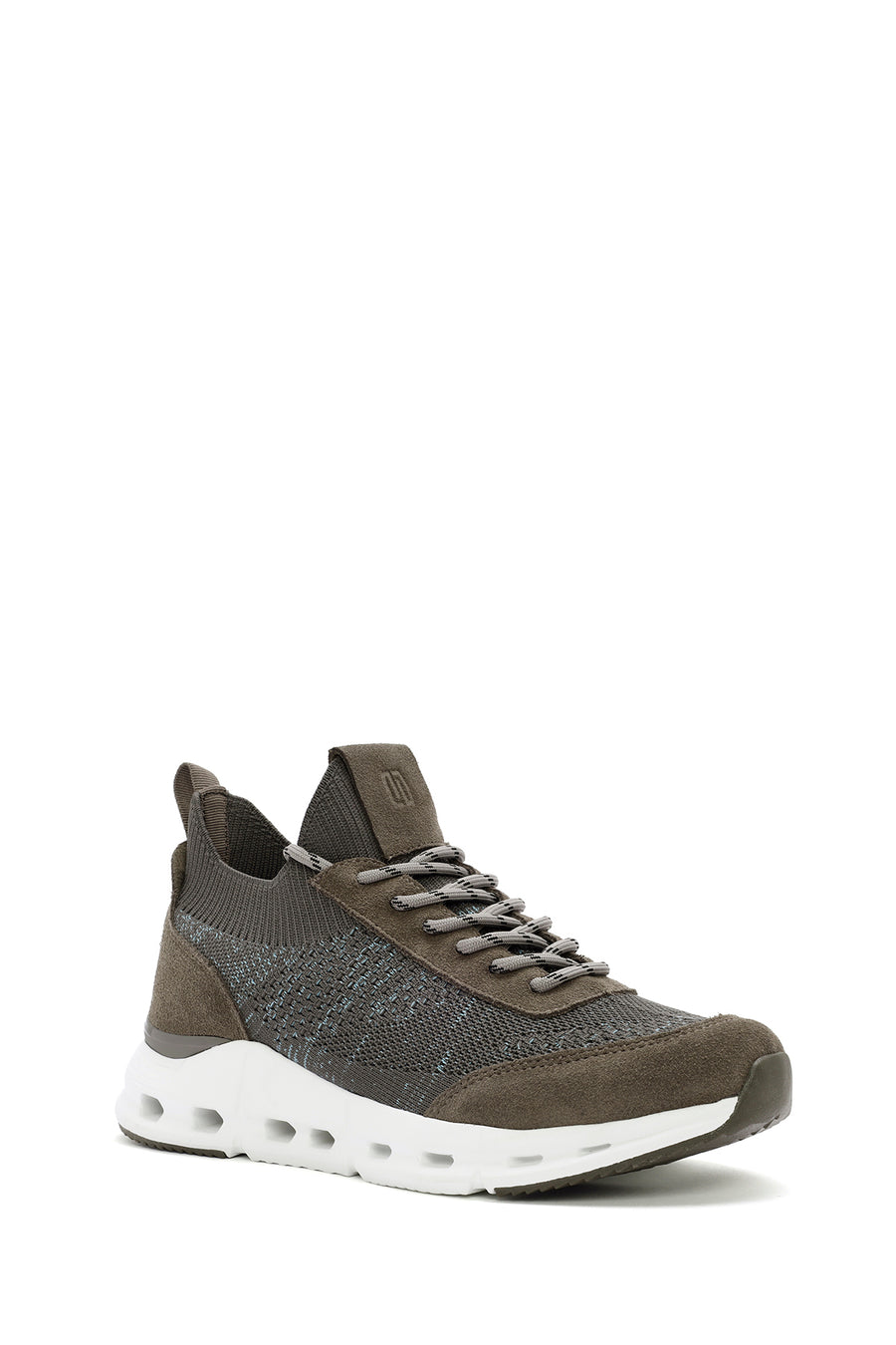Derimod Zero Men's Beige Thick-Soled Lace-Up Fabric Sneakers