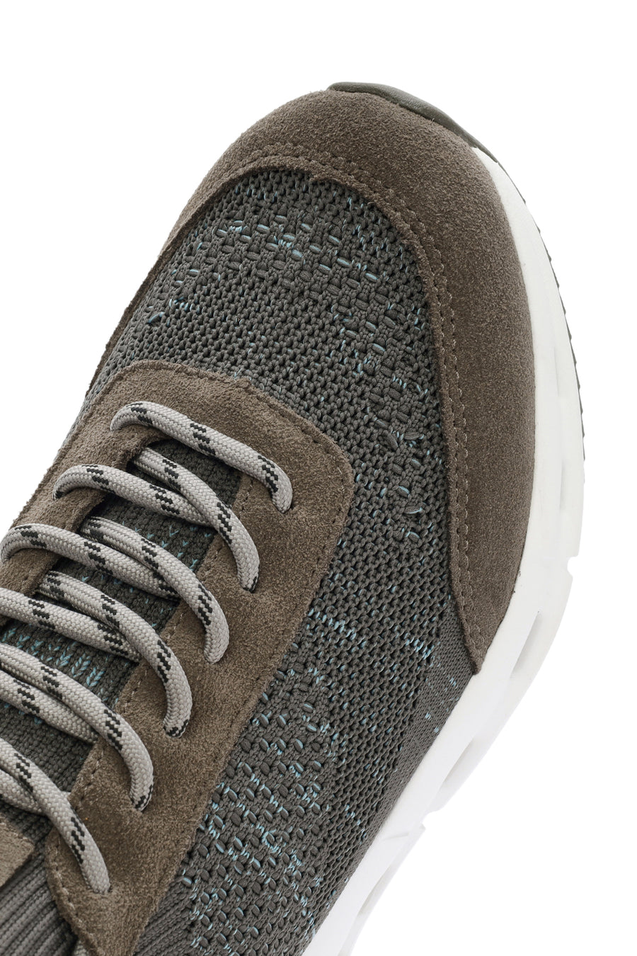 Derimod Zero Men's Beige Thick-Soled Lace-Up Fabric Sneakers