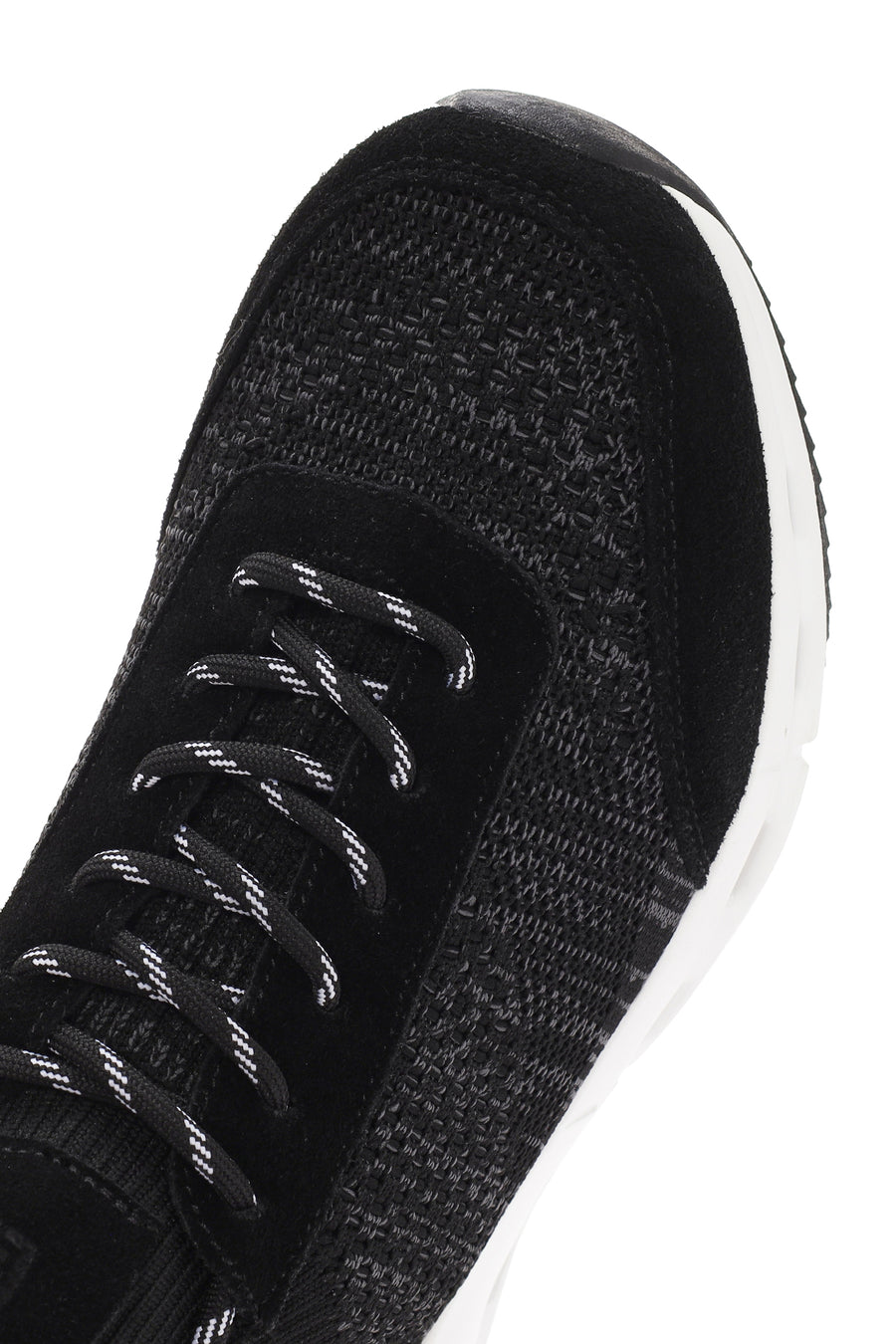 Derimod Zero Men's Black Thick-Soled Laced Fabric Sneaker