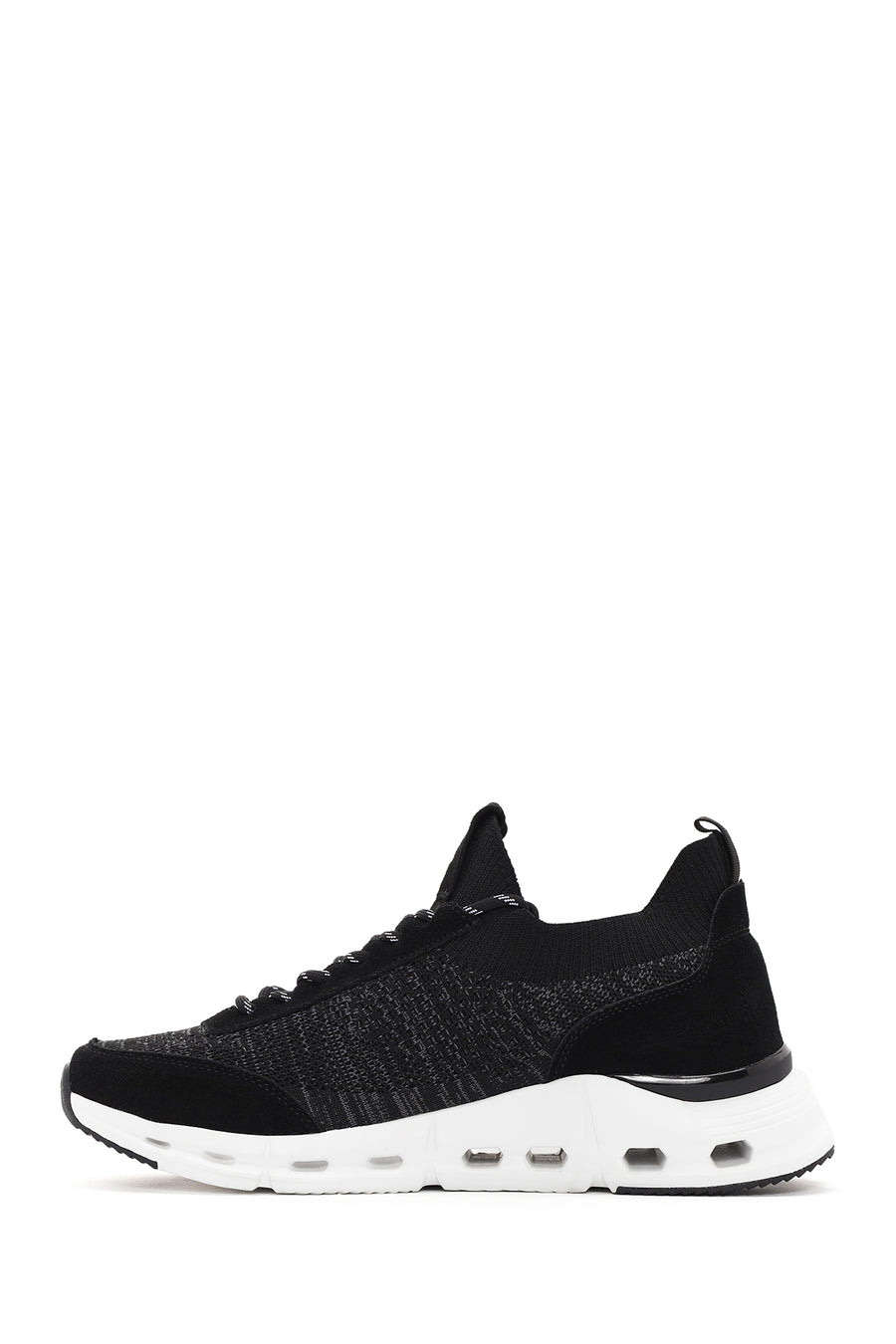 Derimod Zero Men's Black Thick-Soled Laced Fabric Sneaker