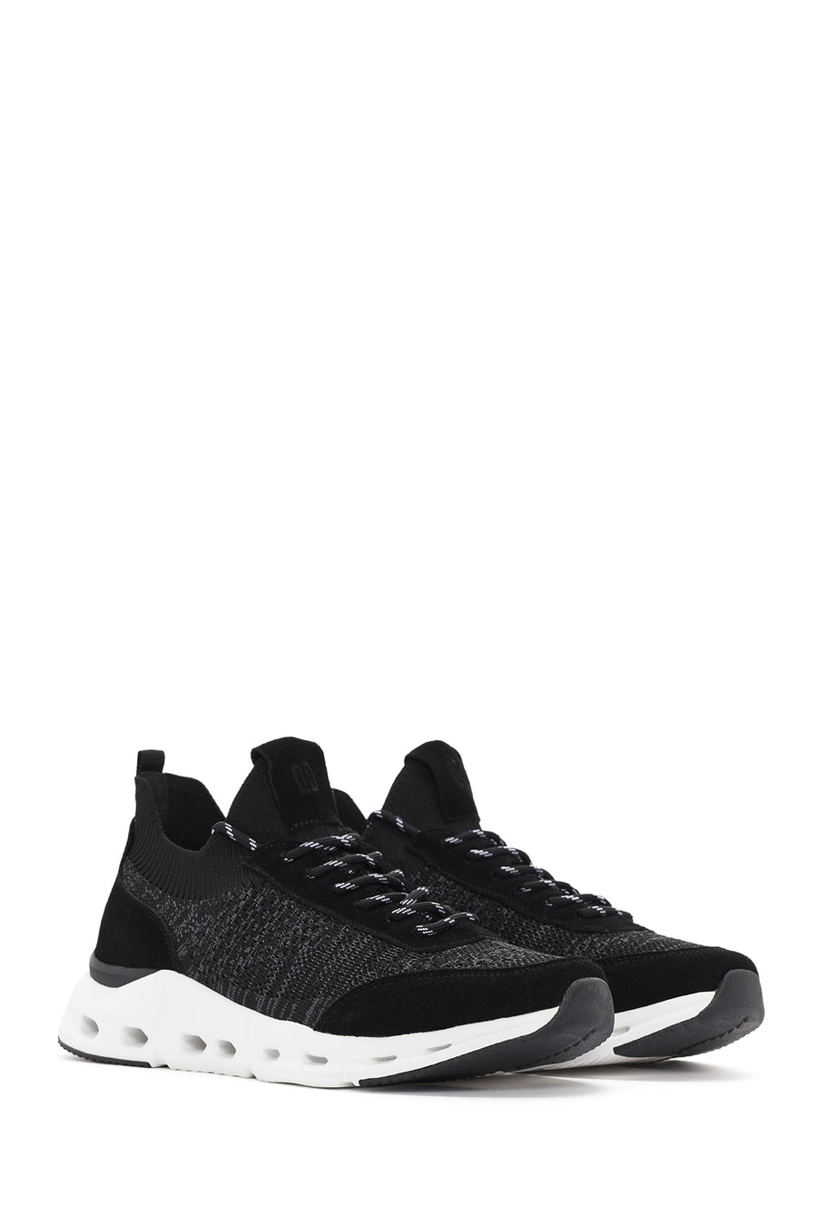 Derimod Zero Men's Black Thick-Soled Laced Fabric Sneaker