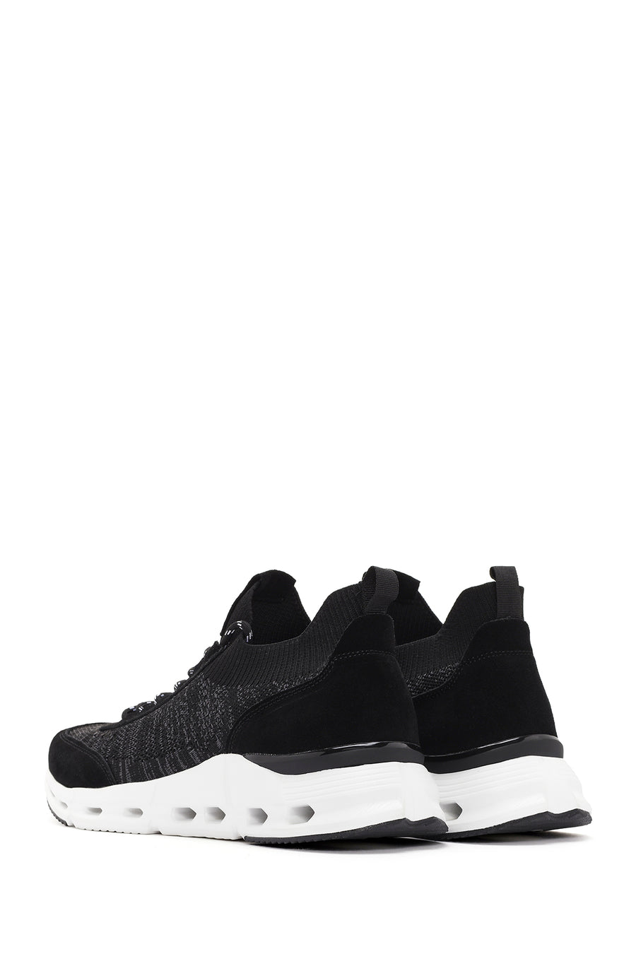 Derimod Zero Men's Black Thick-Soled Laced Fabric Sneaker