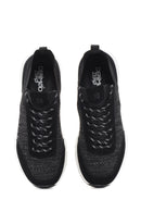 Derimod Zero Men's Black Thick-Soled Laced Fabric Sneaker | Derimod