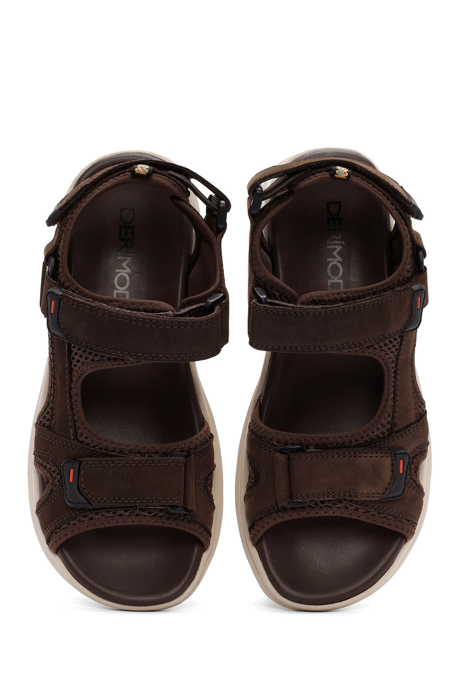 
Men's Brown Strapped Nubuck Leather Casual Sandal

