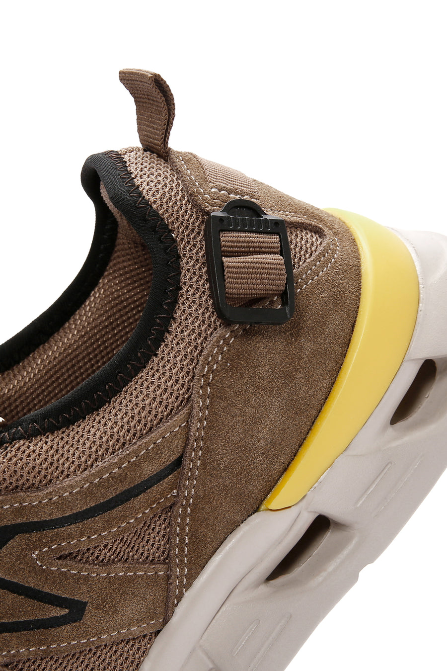 Men's Beige Lace-Up Thick-Sole Leather Sneaker