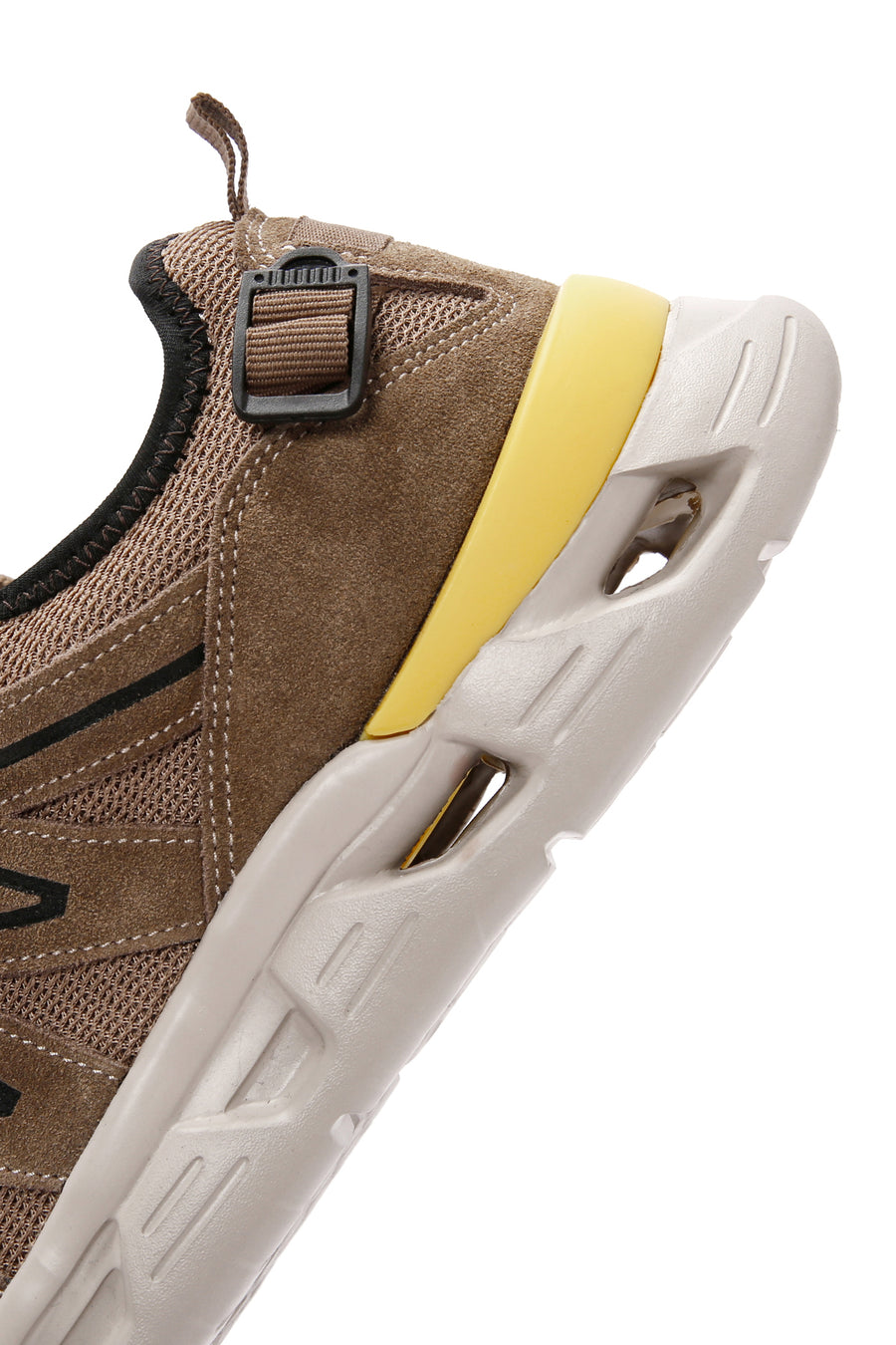 Men's Beige Lace-Up Thick-Sole Leather Sneaker
