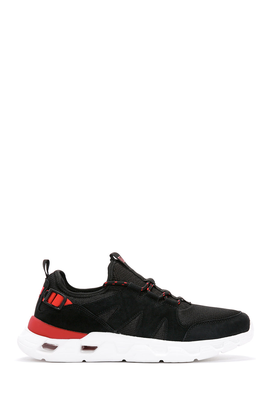 Men's Black Lace-up Thick-Sole Leather Sneaker 24SFD694414 | Derimod