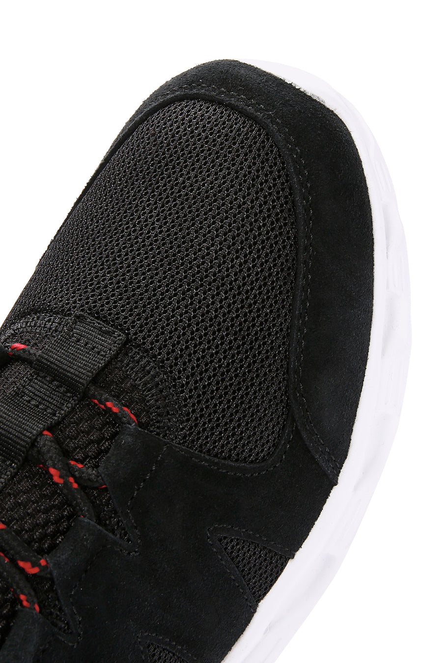 Men's Black Lace-up Thick-Sole Leather Sneaker