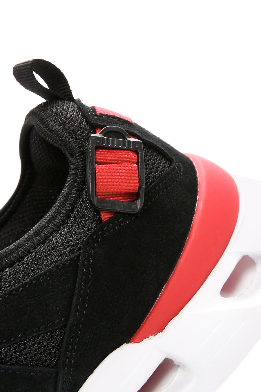 Men's Black Lace-up Thick-Sole Leather Sneaker