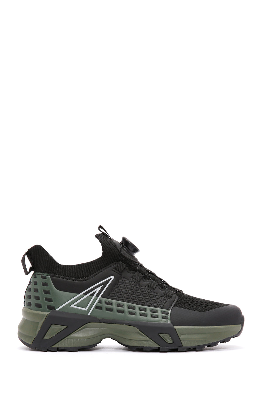 Erkek Haki Bağcık Mekanizmalı Kalın Tabanlı Deri Sneaker 24SFD694514 | Derimod