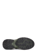 Men's Khaki Lacing Mechanism Thick Sole Leather Sneaker | Derimod