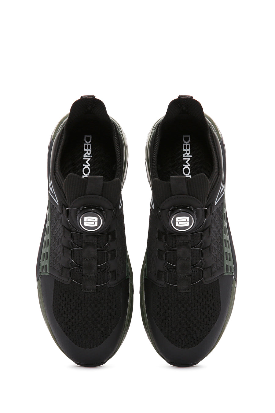 Erkek Haki Bağcık Mekanizmalı Kalın Tabanlı Deri Sneaker