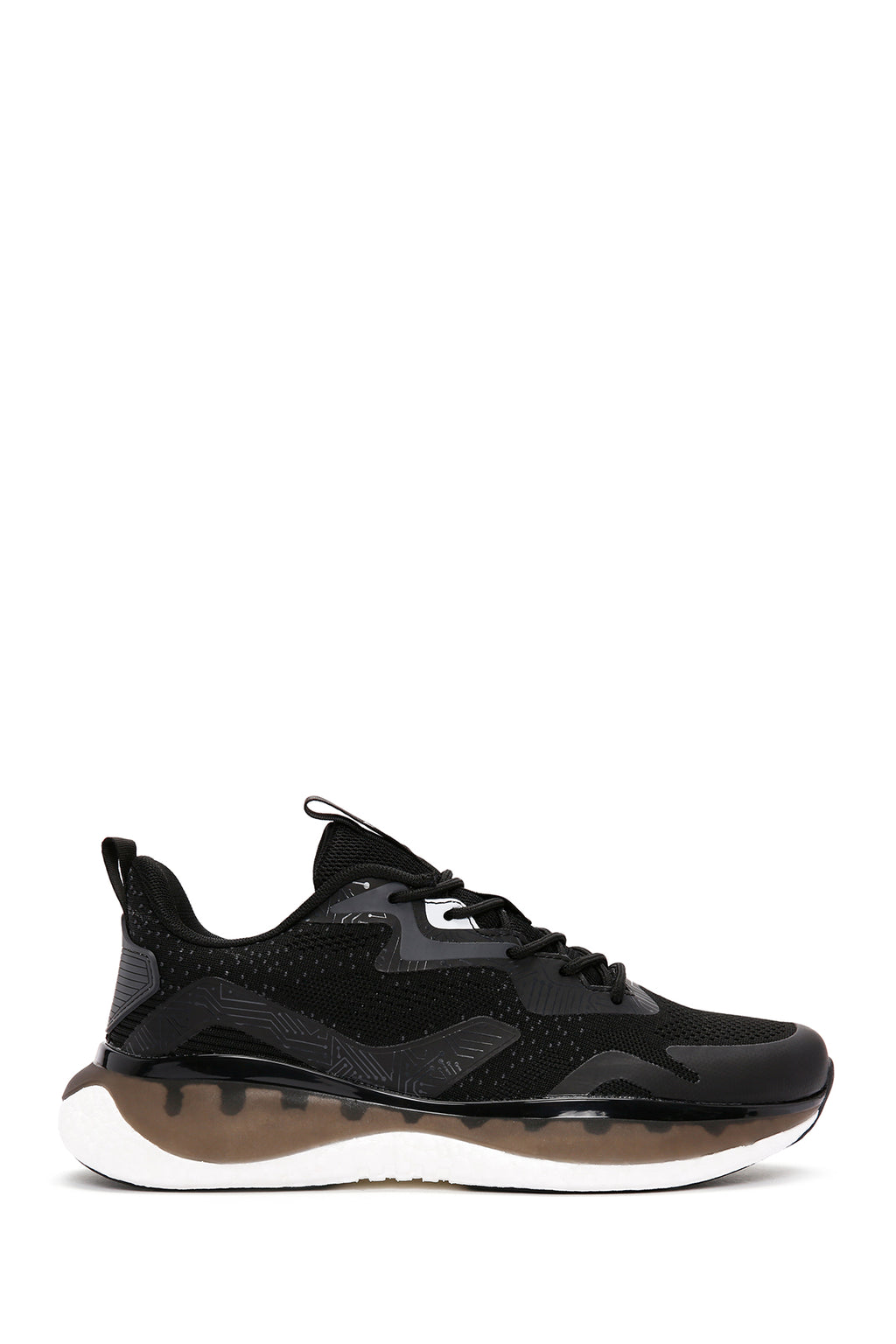 Derimod Zero Erkek Siyah Bağcıklı Kalın Tabanlı Kumaş Sneaker