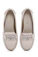 Women's Beige Buckle Detailed Loafer | Derimod