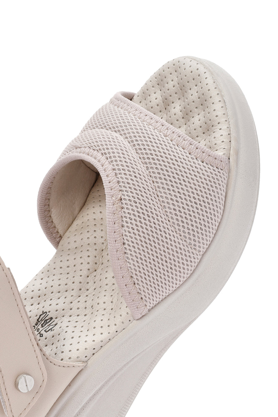 Women's Cream Wedge Heel Ankle Strap Comfort Sandals