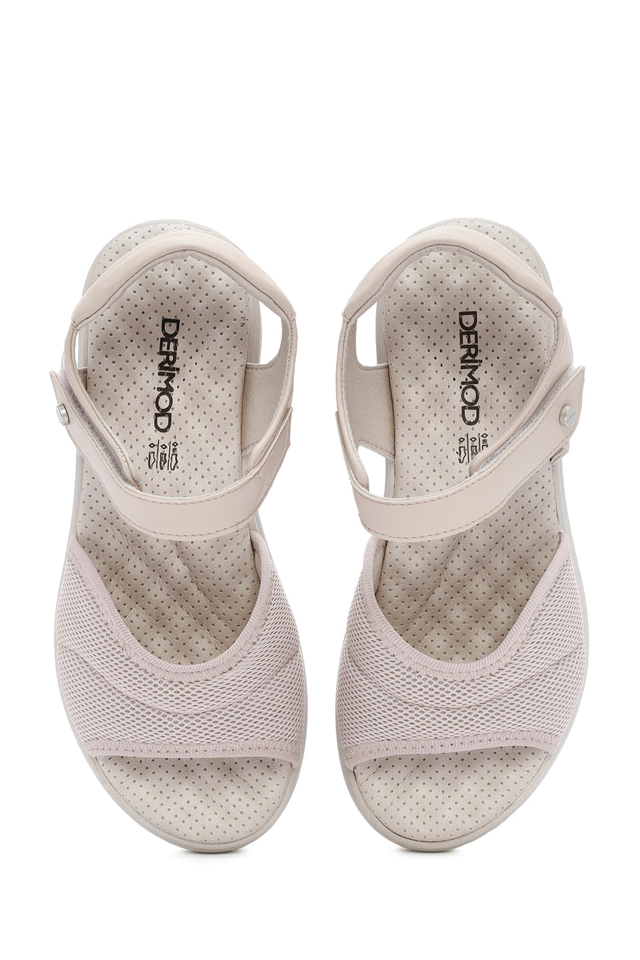 Women's Cream Wedge Heel Ankle Strap Comfort Sandals