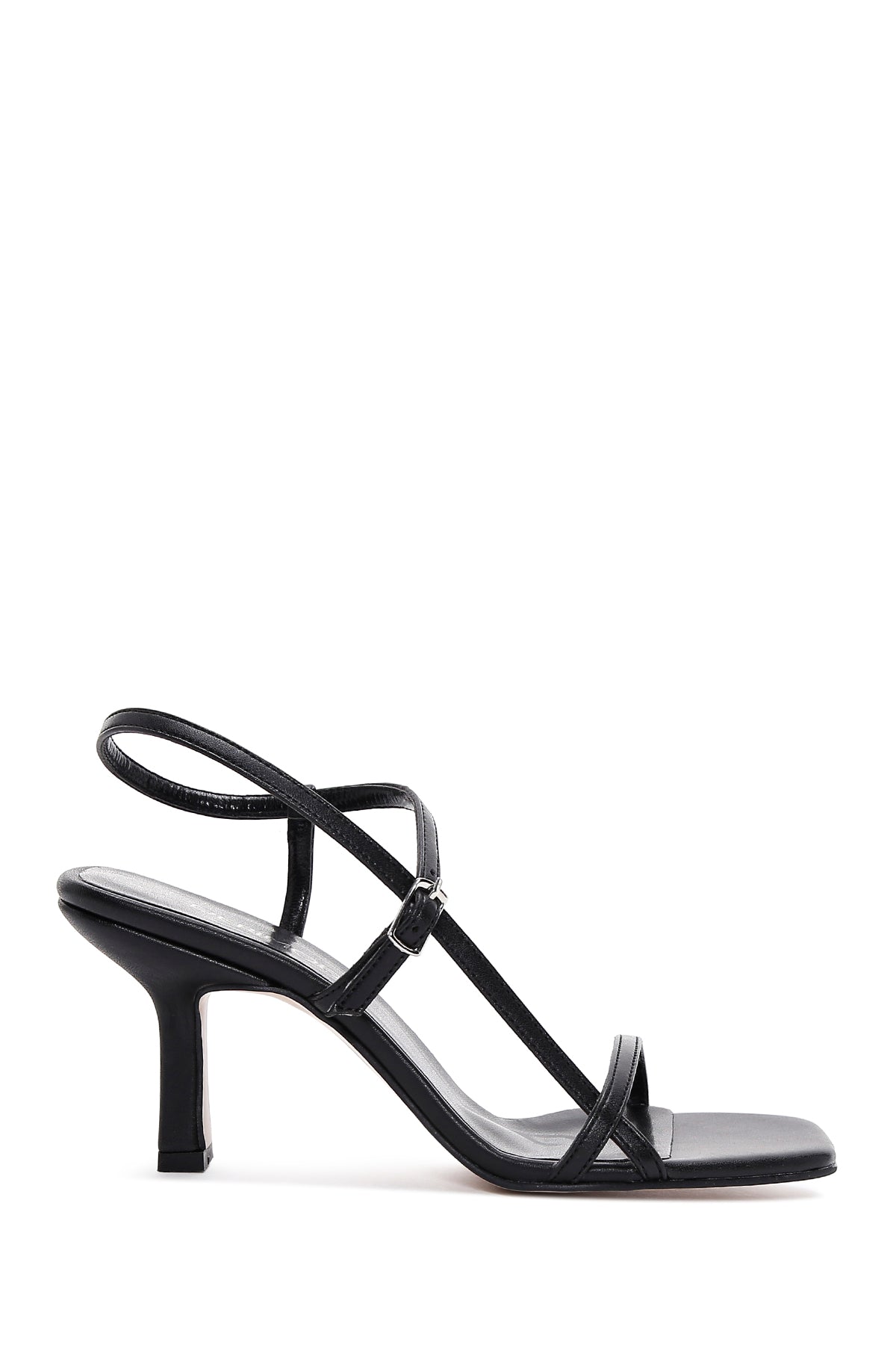 Women's Black Ankle Strap Heeled Sandals 24SFE390318 | Derimod