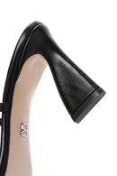 Women's Black Metallic Thin Heeled Slippers | Derimod