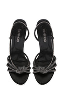 Kadın Siyah Taşlı İnce Topuklu Sandalet | Derimod