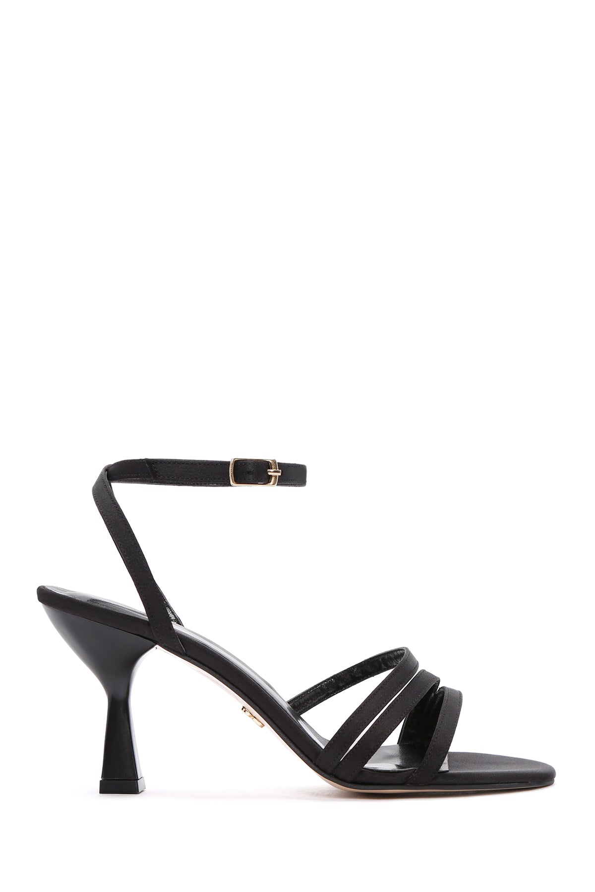 Kadın Siyah Bilekten Bantlı Topuklu Sandalet 24SFE39166F | Derimod
