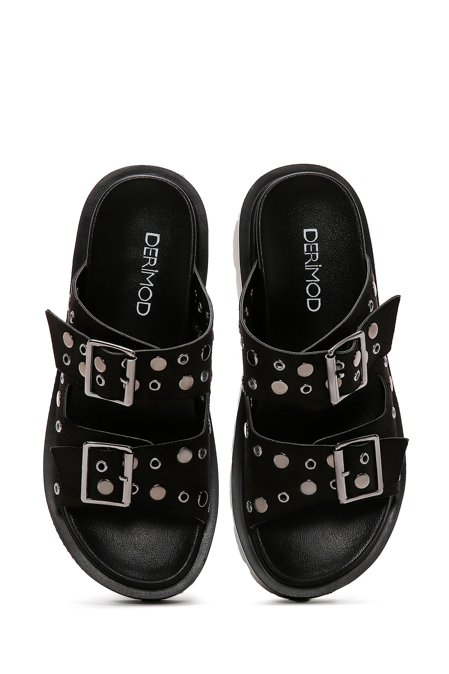 Women's Black Thick Soled Slippers