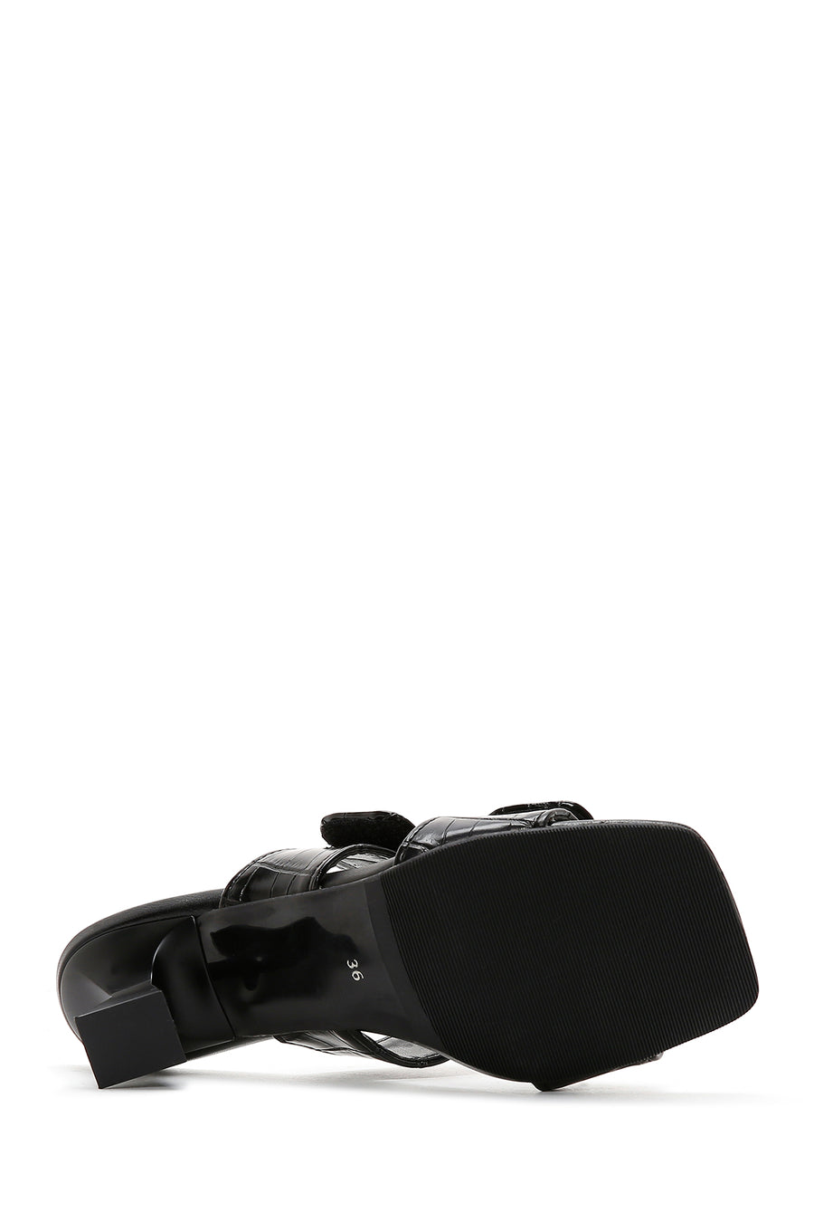 Women's Black Thin Heeled Slippers