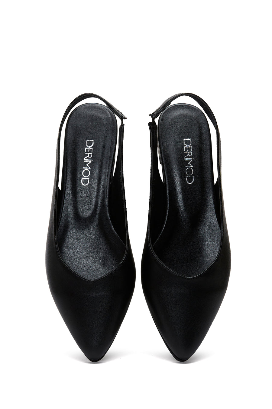 Women's Black Open Back Ballerinas