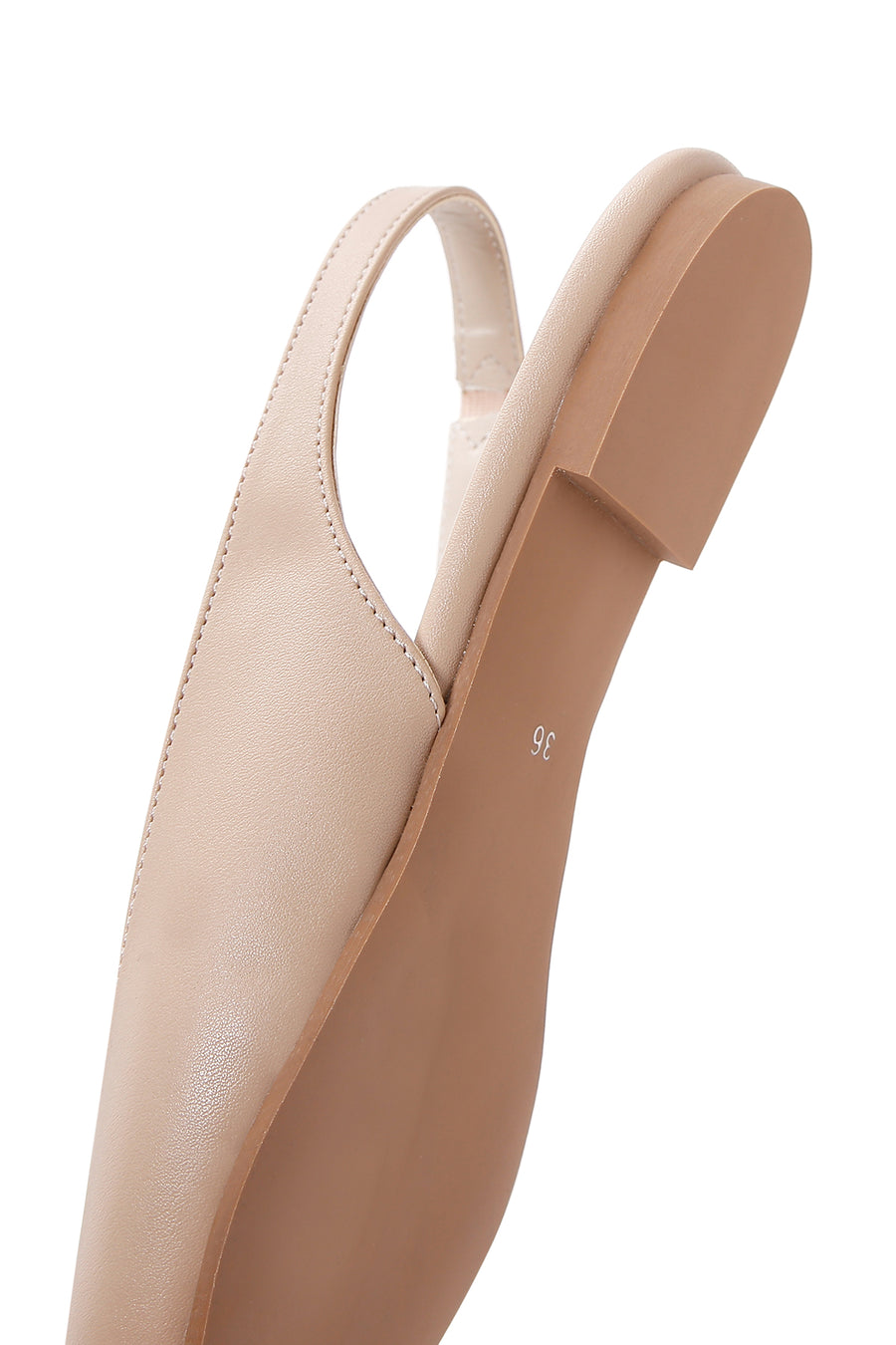 Women's Beige Open-Back Ballerinas