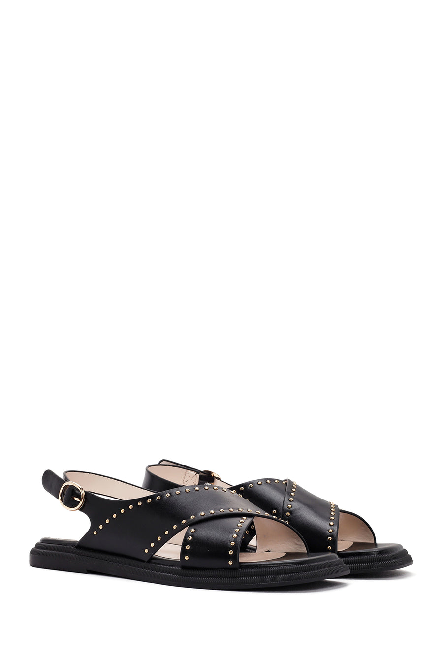 Women's Black Strappy Sandals
