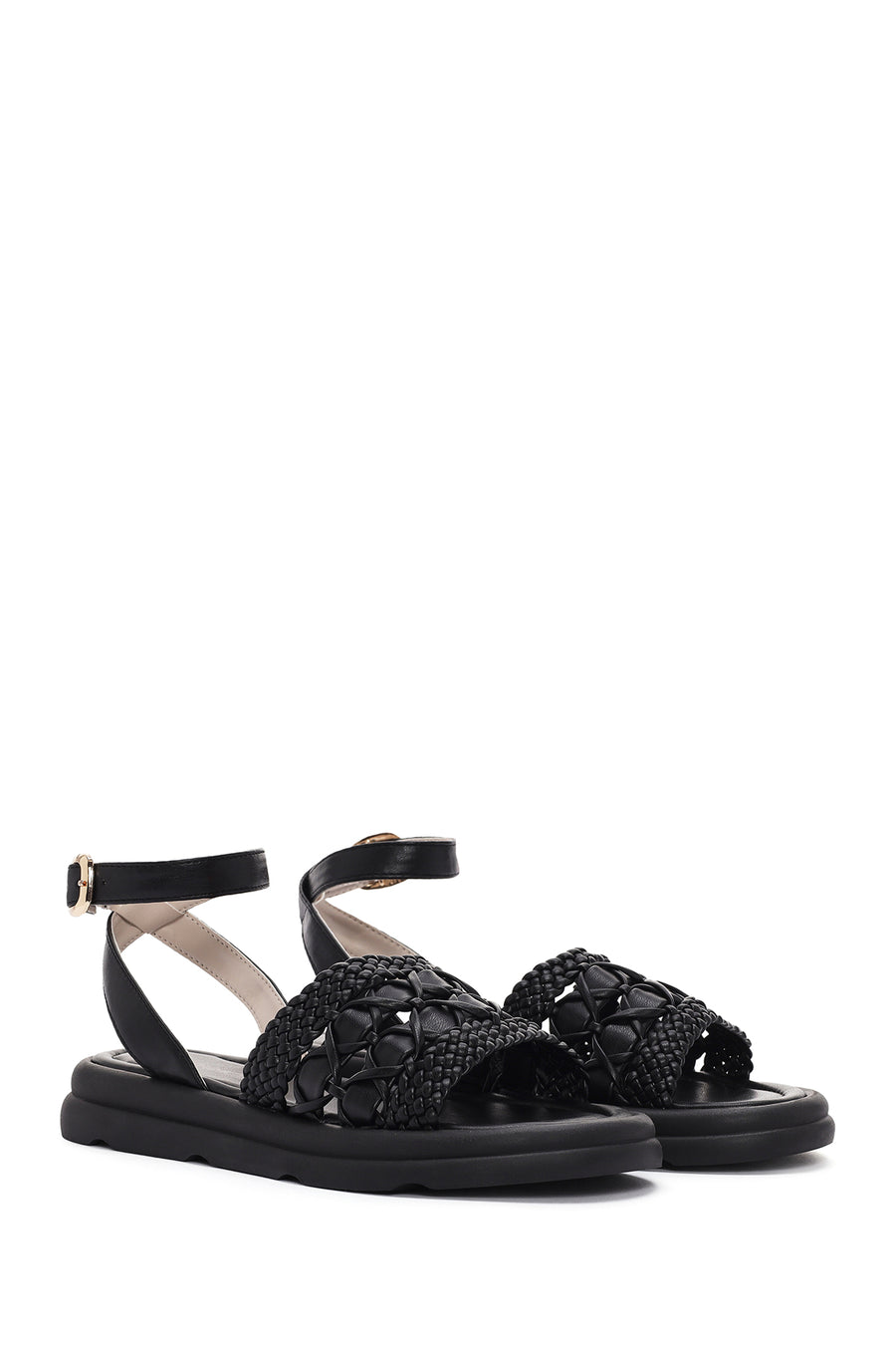 Women's Black Ankle Strap Sandals