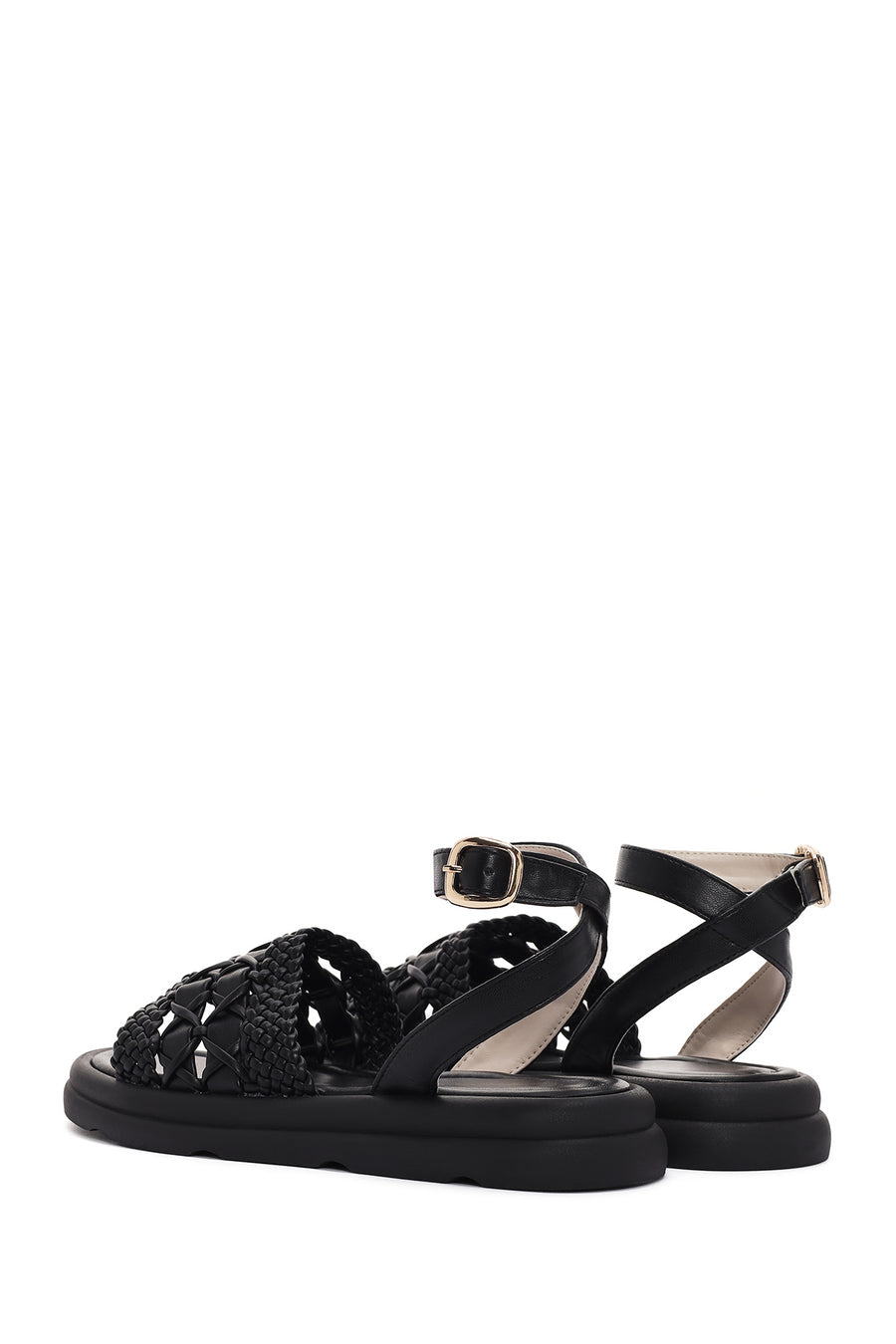 Women's Black Ankle Strap Sandals