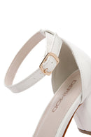 Women's White Ankle Strap Heeled Patent Leather Shoes | Derimod