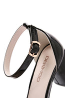 Women's Black Ankle Strap Heeled Patent Leather Shoes | Derimod