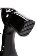 Women's Black Ankle Strap Heeled Patent Leather Shoes | Derimod