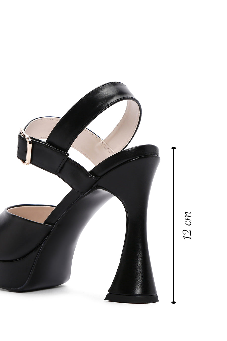 Women's Black Ankle Strap High Heel Sandals