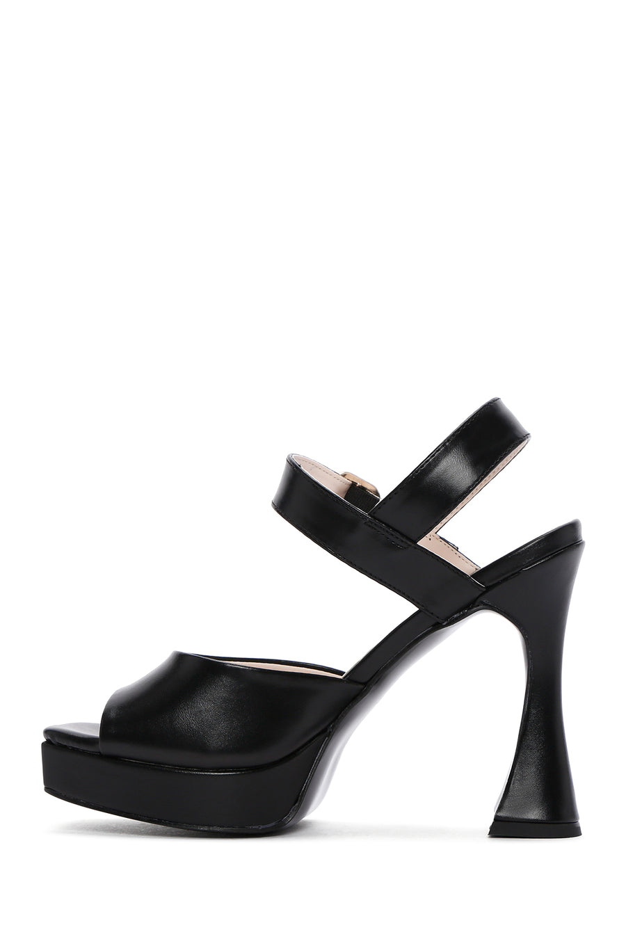 Women's Black Ankle Strap High Heel Sandals