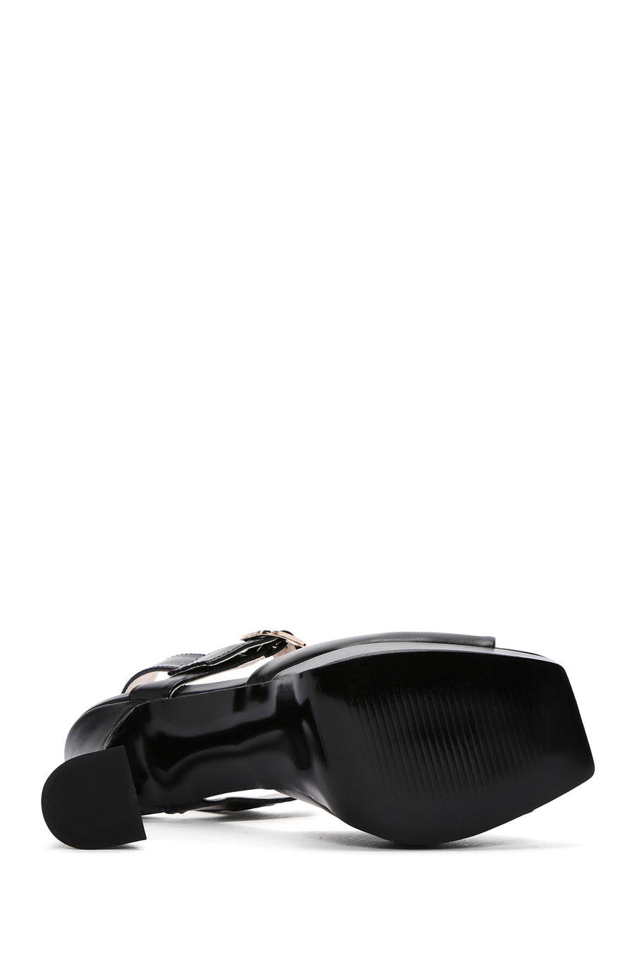 Women's Black Ankle Strap High Heel Sandals