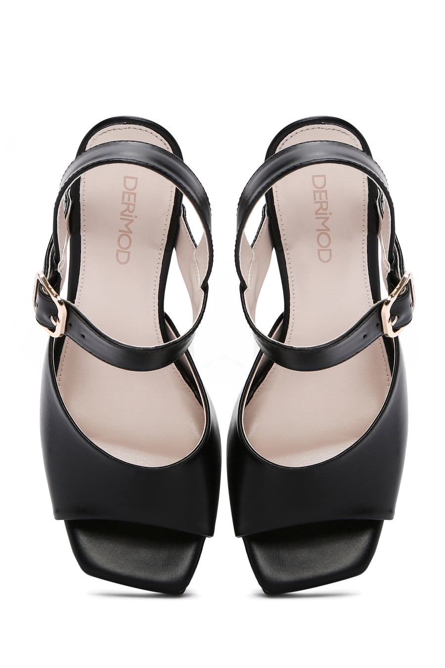 Women's Black Ankle Strap High Heel Sandals