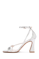 Kadın Gümüş Bilekten Bantlı İnce Topuklu Ayakkabı | Derimod