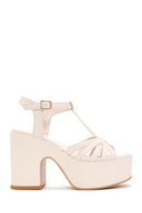 Women's White Ankle Strap Platform High Heel Sandals | Derimod