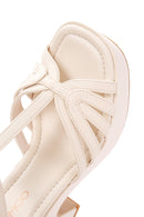 Women's White Ankle Strap Platform High Heel Sandals | Derimod