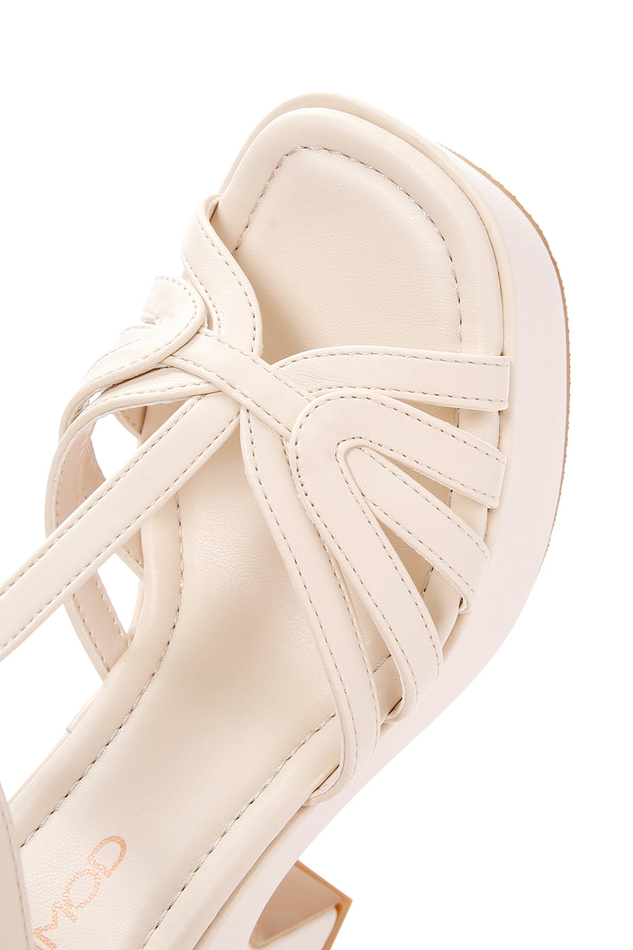 Women's White Ankle Strap Platform High Heel Sandals