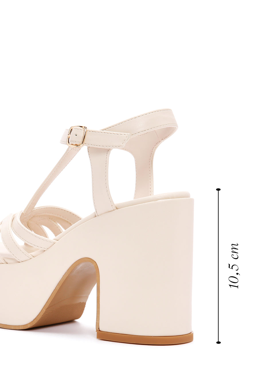 Women's White Ankle Strap Platform High Heel Sandals