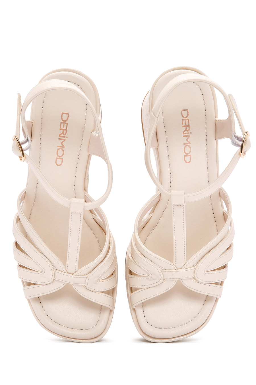Women's White Ankle Strap Platform High Heel Sandals