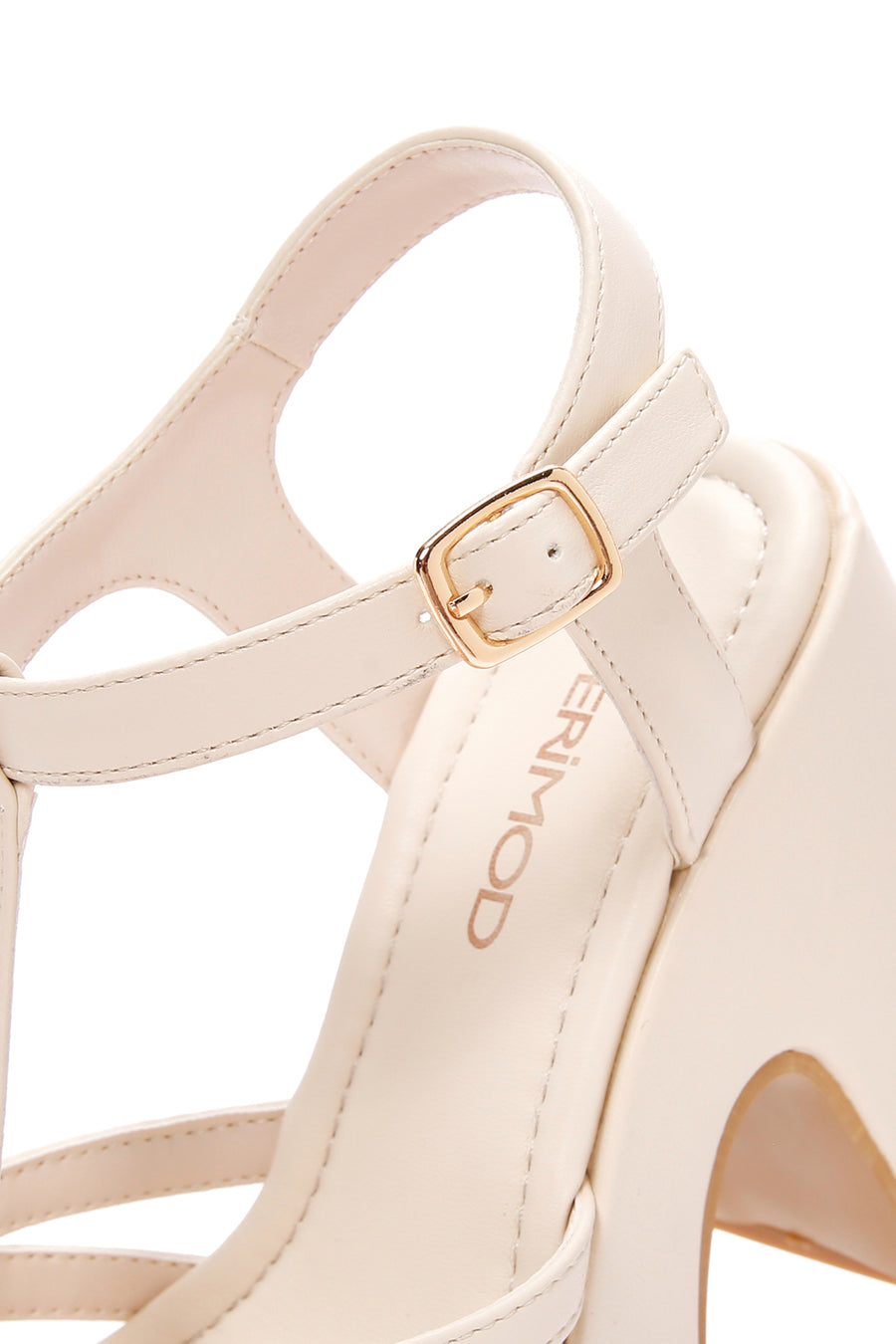 Women's White Ankle Strap Platform High Heel Sandals