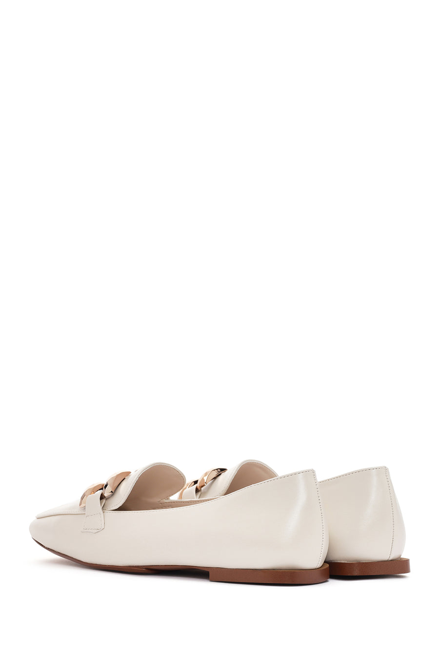 Kadın Beyaz Maskülen Loafer