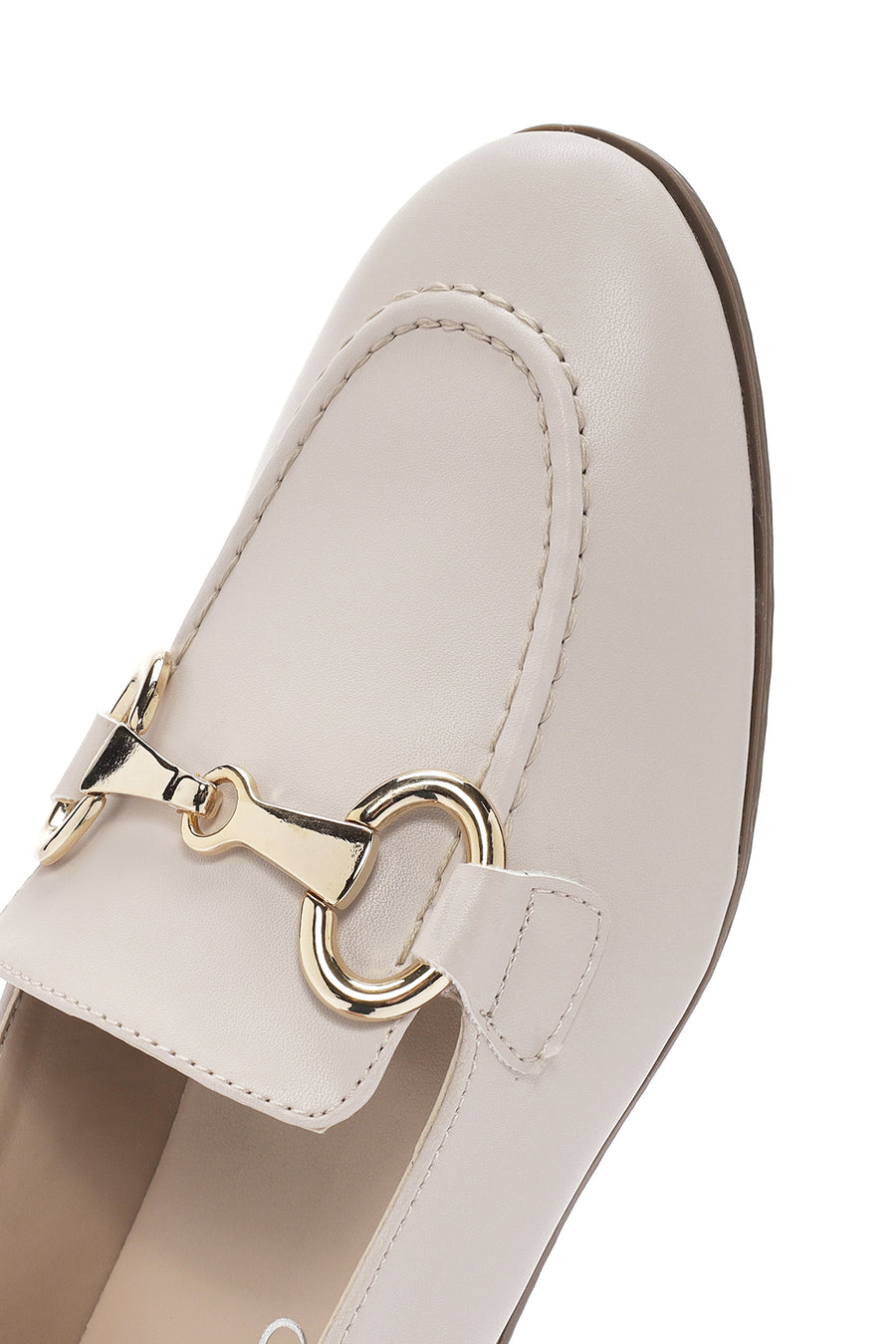 Kadın Krem Maskülen Loafer