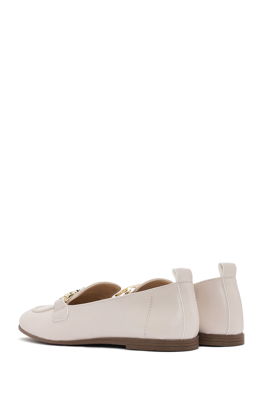 Kadın Krem Maskülen Loafer